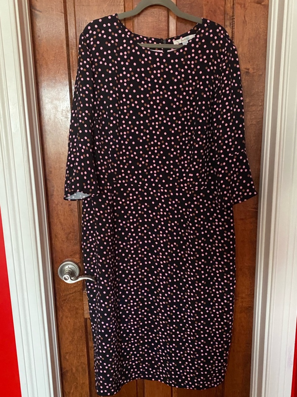 Boden Polka Dot Bell Sleeve Dress Size 18 Long